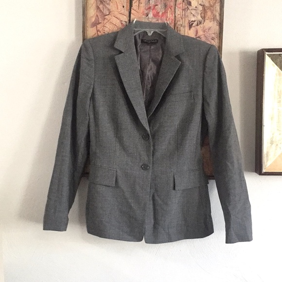 TAHARI HEATHER GRAY 2 PC PANT BLAZER SUIT SET 6 - Picture 11 of 16